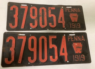 set of Pennsylvania 1919 license plates 379054