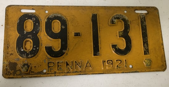 Pennsylvania 1921 license plate 89-131