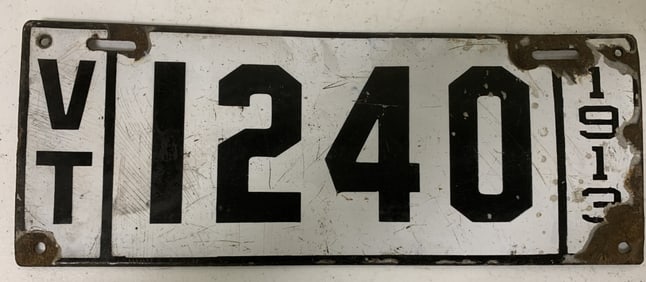 Vermont 1913 license plate 1240
