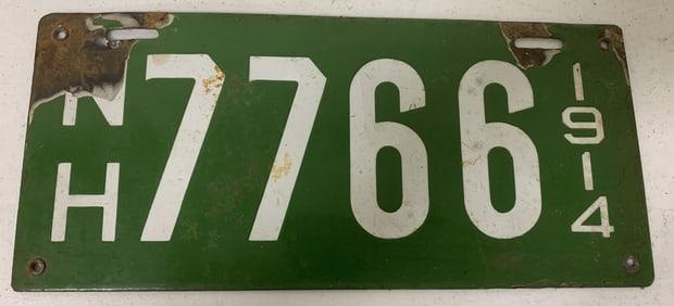 New Hampshire 1914 license plate 7766