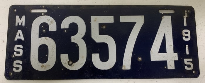 Massachusetts 1915 license plate 63574