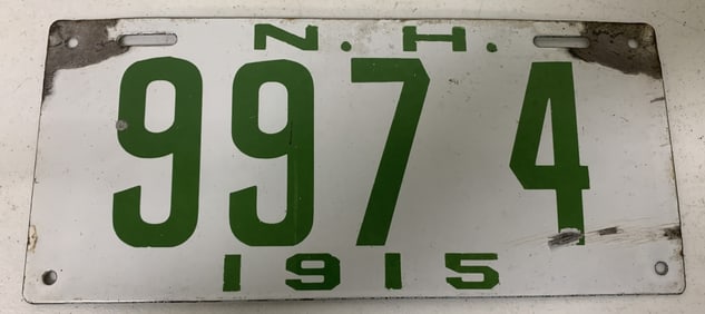 New Hampshire 1915 license plate 9974