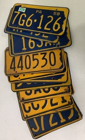 22 1954-1958 Pennsylvania license plates