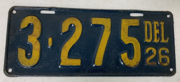 1926 Delaware license plate 3-275