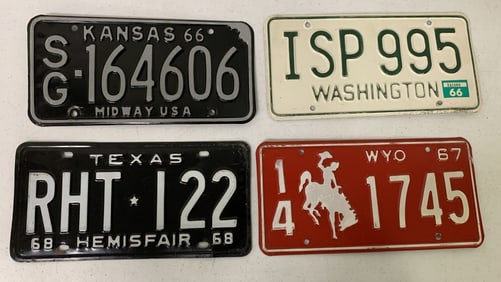 Kansas, Washington, Texas & Wyoming licenses
