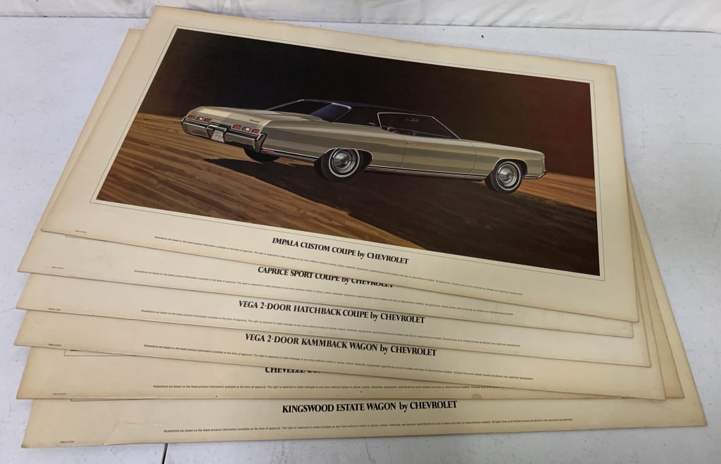 6 Chevrolet Cardboard Posters: 32''x18''