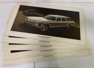 5 1972 Chevrolet Cardboard Posters