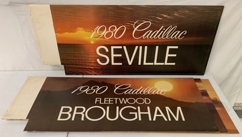 4 Cadillac 1980 2-sided Cardboard Adv.Posters
