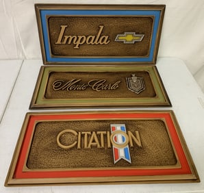 3 Plastic Impala,Monte Carlo,Citation Signs,2side
