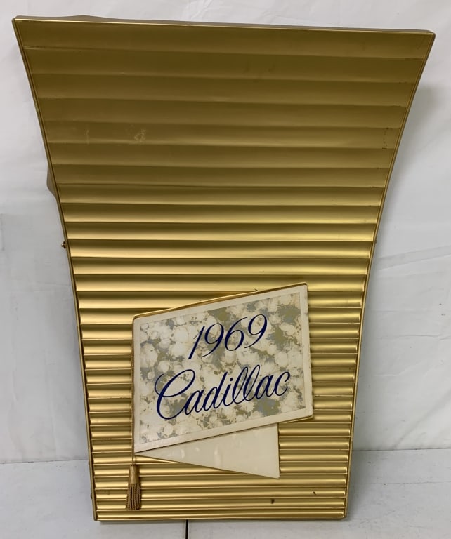 1969 Cadillac Plastic Dealer Display,Hanger: cracked on side,dirty,scratched