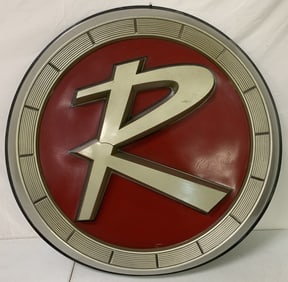 Round Plastic Display Sign,R in the Middle