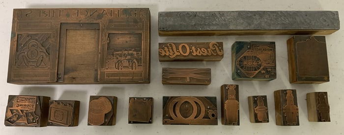 15 Printers Blocks,AC,Everready,Defiance Tire