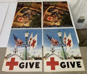 4 Red Cross Posters,2 dated 1949
