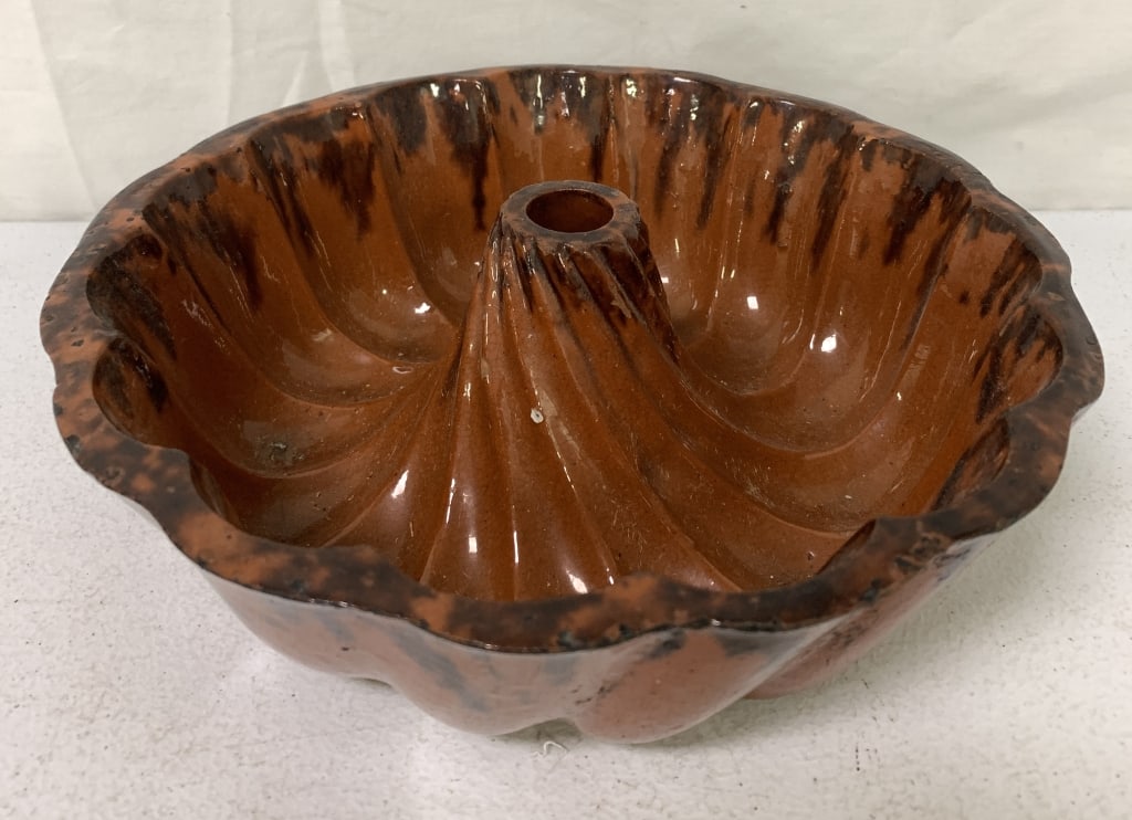 Redware Cake Mold: 9 1/2" Round.