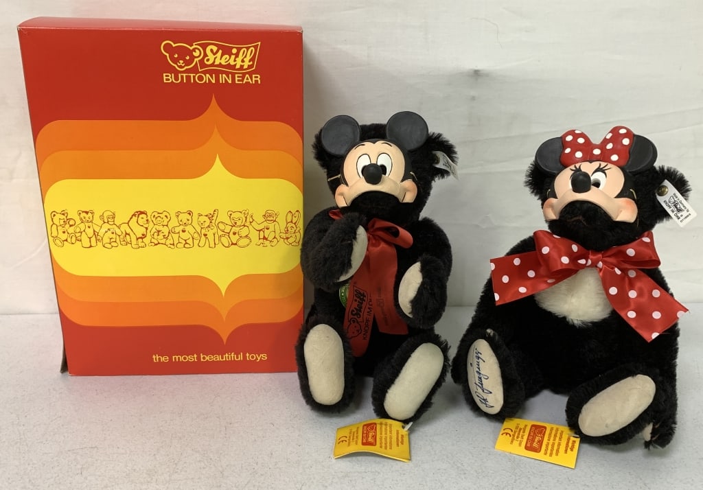 pr Stieff Mickey & Minnie Teddy Bears w/Box (1 of 7)