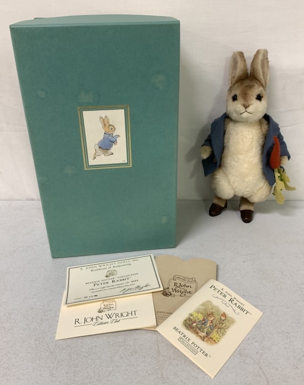 R. John Wright Peter Rabbit Beatrix Potter: Certificate of Authenticity numbered 773 of 2500, box is 14" long