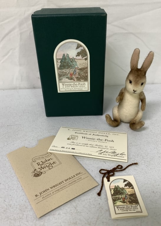 R. John Wright Winnie-The-Pooh Pocket Rabbit: numbered 1277/3500, box is 4" X 6"