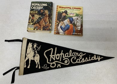Hopalong Cassidy books and pennant