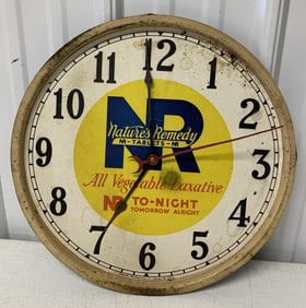 Nature's Remedy advertising metal clock