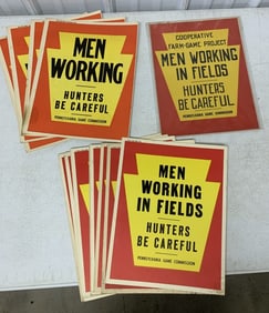 15+ PA Game Commission men working signs