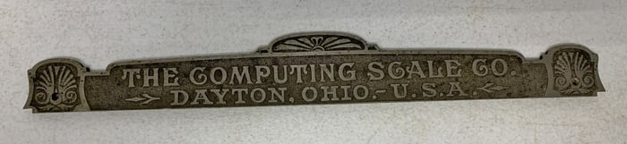 The Computing Scale Company name plate