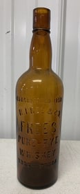 Free's Pure-Rye Whiskey York, PA amber bottle