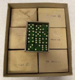 7 dozen green 1/2 " dice in boxes