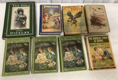 Pinocchio, Tarzan, Bobbsey Twins + other books