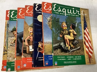 7 1942-43 Esquire magazines