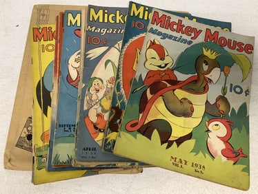 Mickey Mouse magazines and envelope
