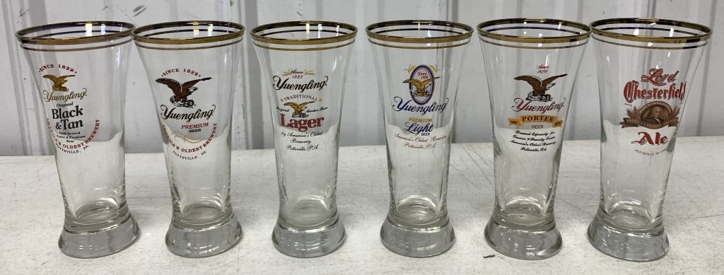 6 Yuengling Product beer glasses: have wear
