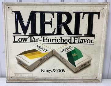 Merit cigarettes metal sign