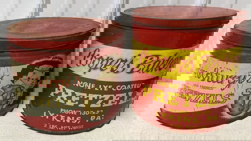 Tom Sturgis & Cooper's Bakery pretzel tins