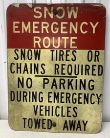 Snow Emergency Route sign