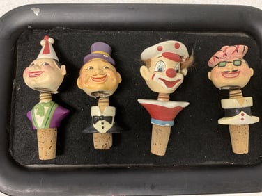 4 bobble head bottle stoppers
