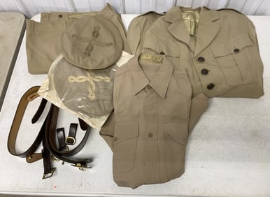 Marine Corp coat, pants, shirt hat covers and