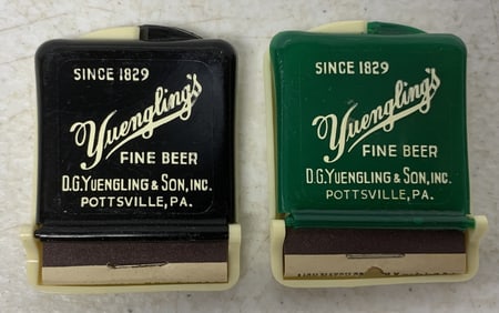2 Yuenglings beer match holders w/ matches
