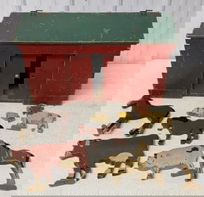 wood barn and animals