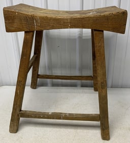primitive wood stool