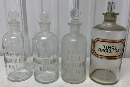4 druggist bottles