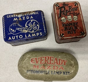 3 full auto lamp tins including Pep Boys