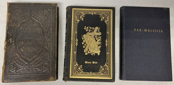 3 German songbooks, 1 Lancaster County Amish
