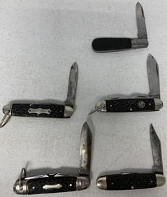 5 knives; Ideal Camper, Syracuse Scout Knife,