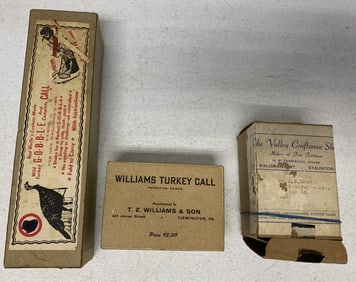 3 turkey calls in boxes