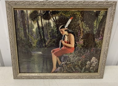 framed Goddard Indian Maiden print