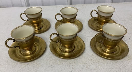 6 demitasse cups and saucers