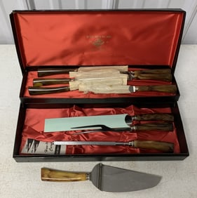 Sheffield knife set plus server