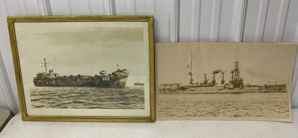 framed USS LST 622 photo & USS Seattle photo