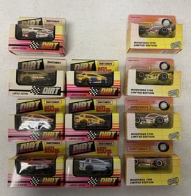 11 Matchbox Dirt And Modified race cars in boxes