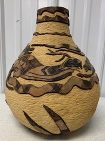 carved pot
